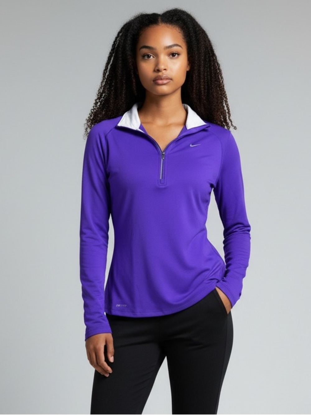 Nike Women's Purple Dri-FIT Half-Zip Performance Top